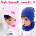 2015 Winter Warm Neck Wrap Scarf Children One-Piece Super Cute Puppy Hat with Scarves Baby Boy Girl Knitted Collar Scarf Gifts